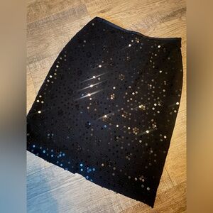LOFT Black Sequin Skirt 8P